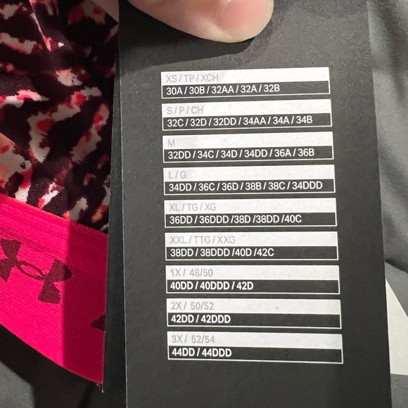 New NWT UA under armour Medium support compression sports bra pink black plus 3X - Picture 5 of 12